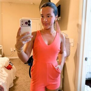 Coral Sleeveless Jumpsuit